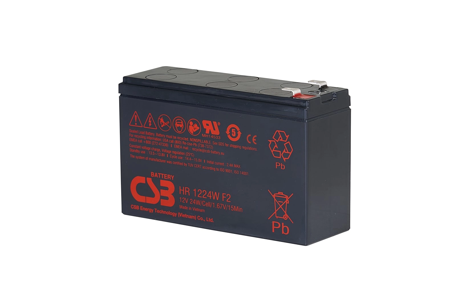 Akumulators 12V 6.4Ah HR1224W  -F1